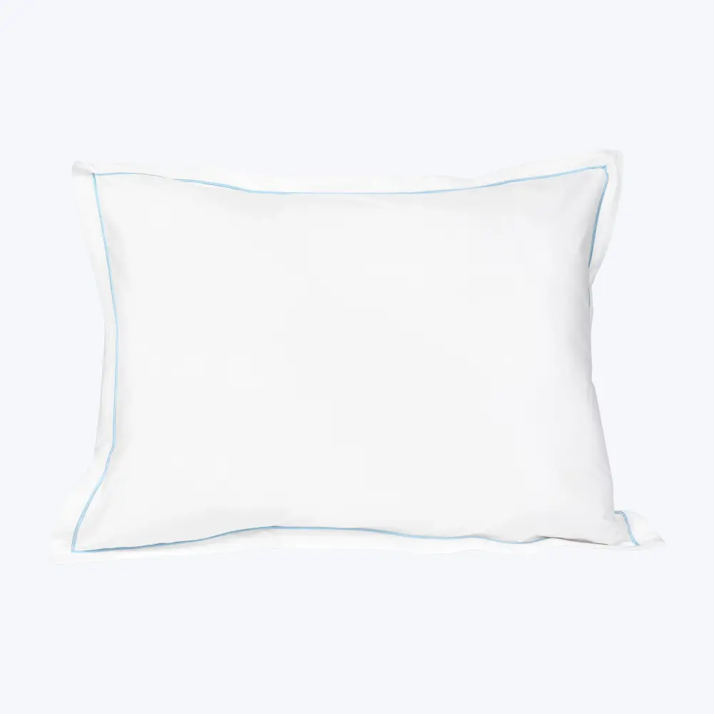 Luce Duvet & Sham, White/Cerulean Sapphire