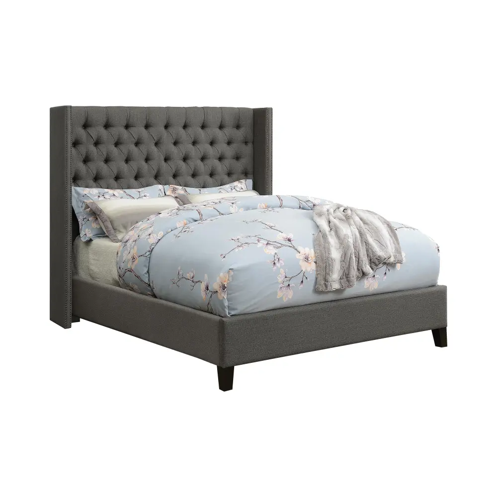 Diamond Modern Furniture COA Bancroft King Upholstered Platform Bed 301405KE