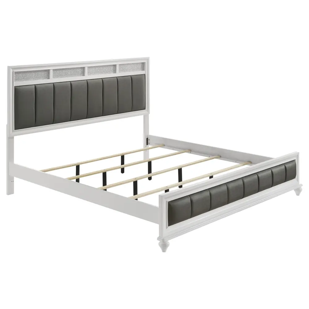 Diamond Modern Furniture COA Barzini King Upholstered Panel Bed 205891KE