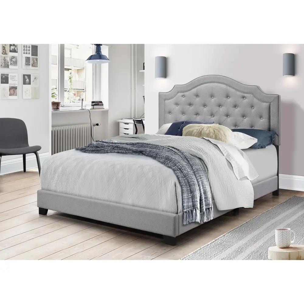 Diamond Modern Furniture HH Starbed King Upholstered Platform Bed Starbed King Bed - Ash