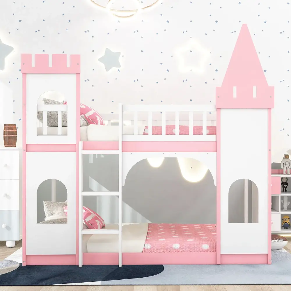 Twin Over Twin Castle Bunk Bed Ladder - Rose