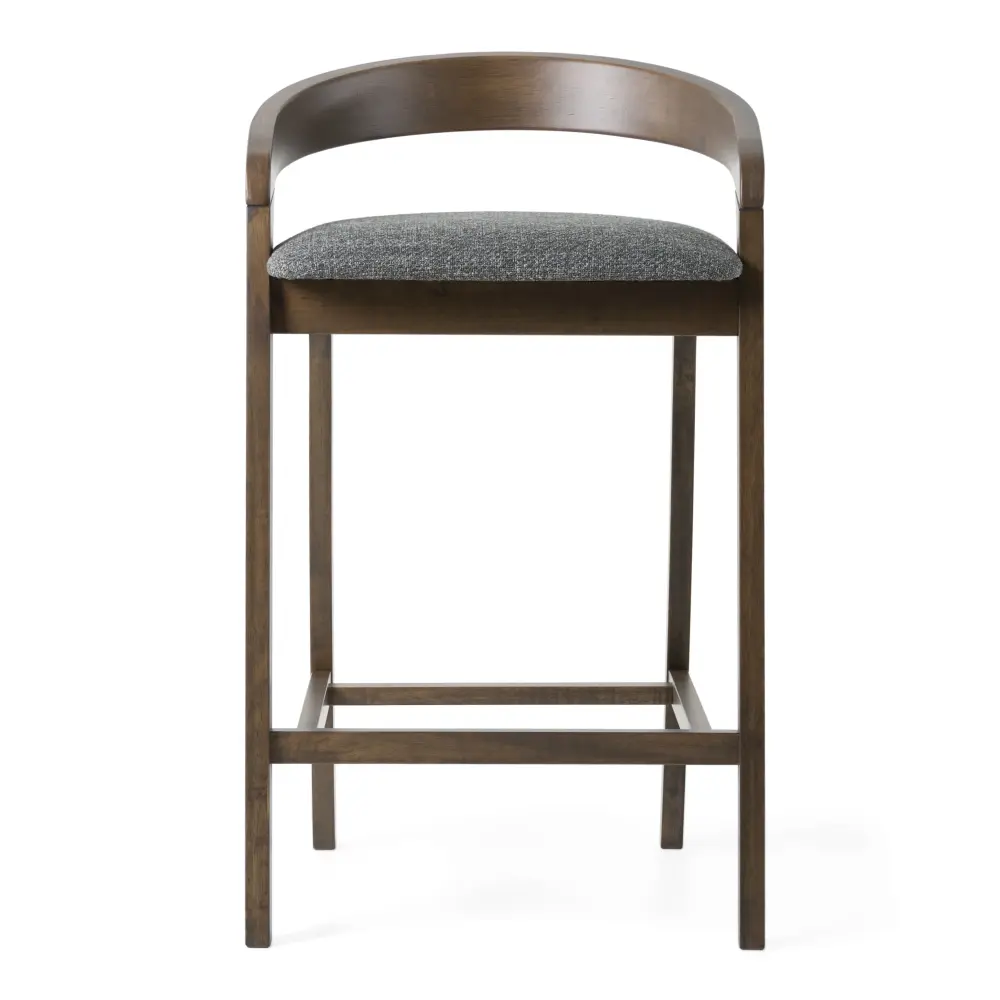 Modrest Vougler - Minimalist Grey Fabric + Wenge Counter Chair (Set 2)