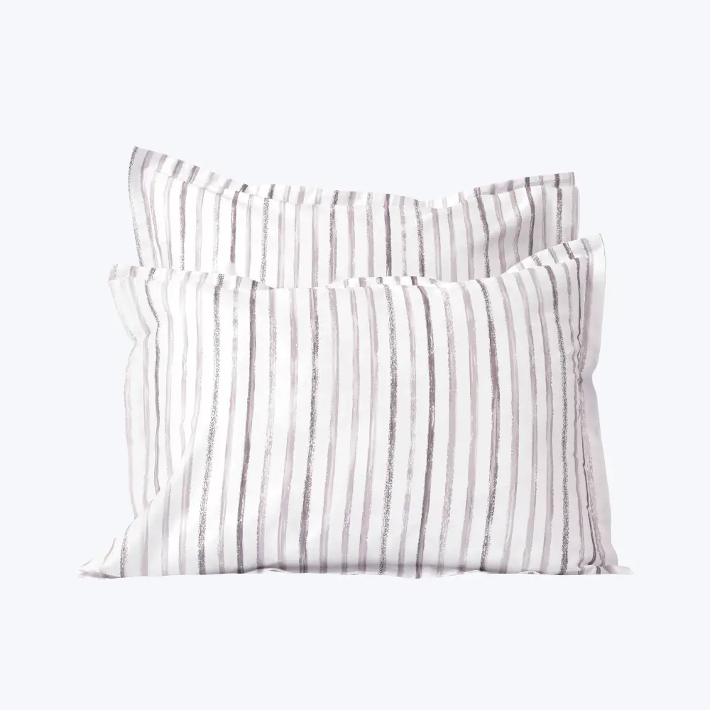 Rigato Duvets & Shams, Thistle | Button Closure | Washed