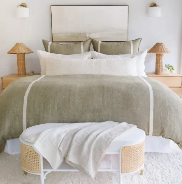 Rory Duvet Cover, Moss & Flax Scandinavian Design