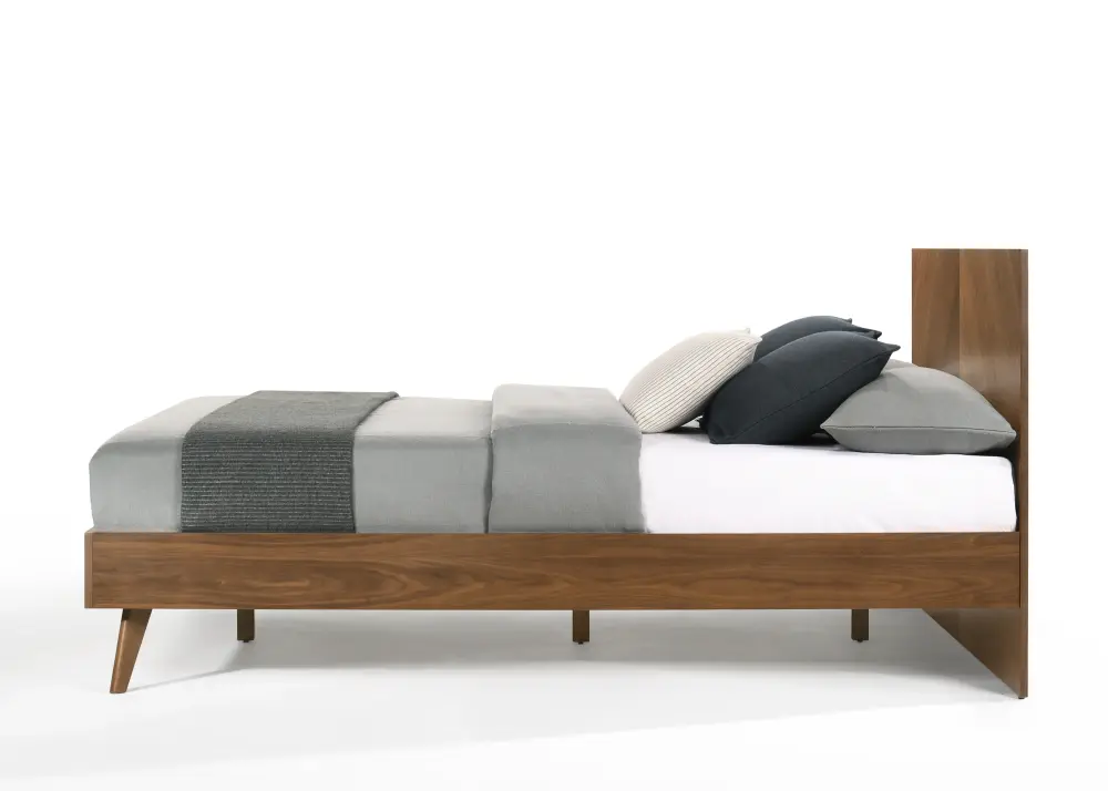 All-Season Nova Domus Kamela -Modern Walnut Q Bed
