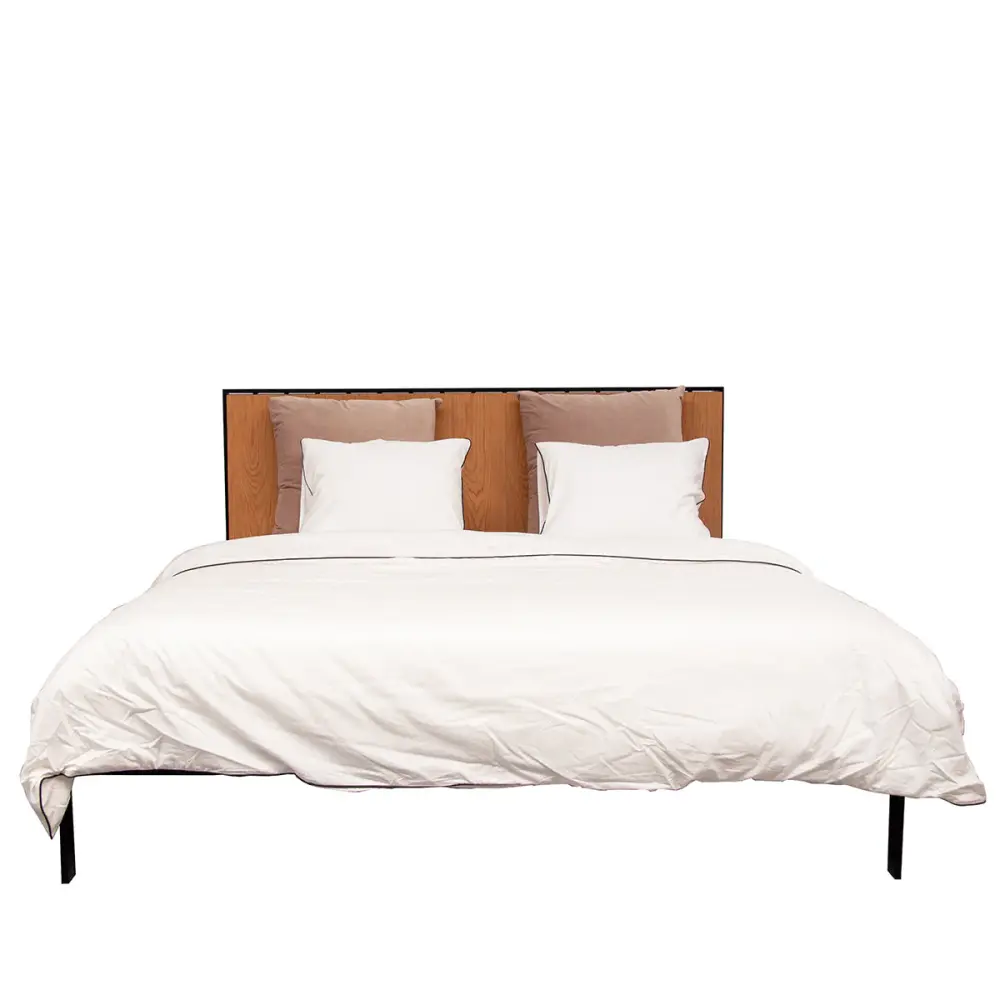 Bed Emilio - Oak/Black Metallic
