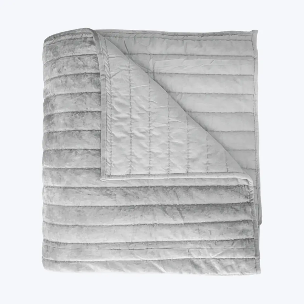 Channel Velvety Quilted Coverlet Grey 10-Year Warranty