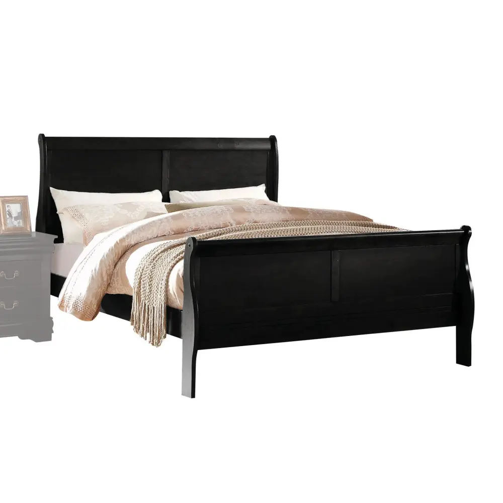 Louis Philippe - Sleigh Style Bed - Queen Size