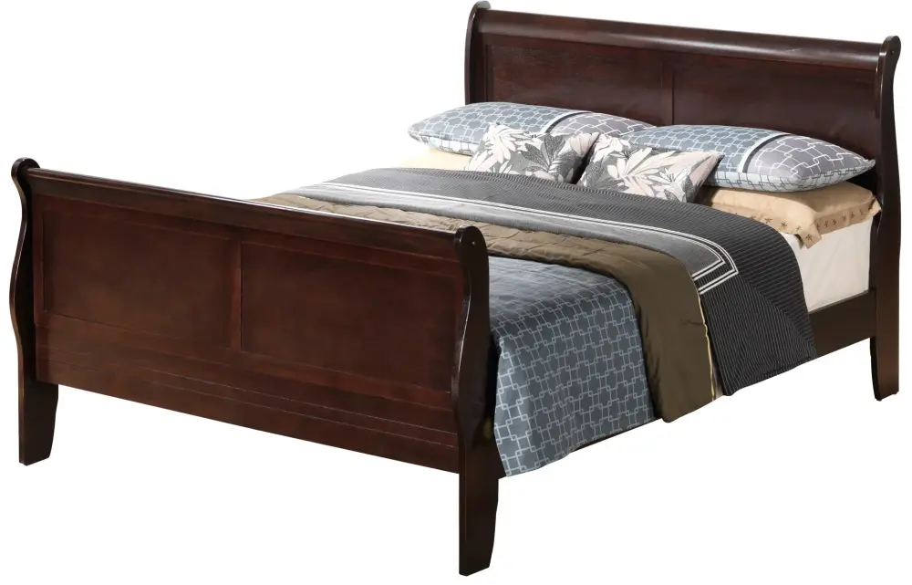Louis Phillipe - Panel Sleigh Bed from Belgian Linen
