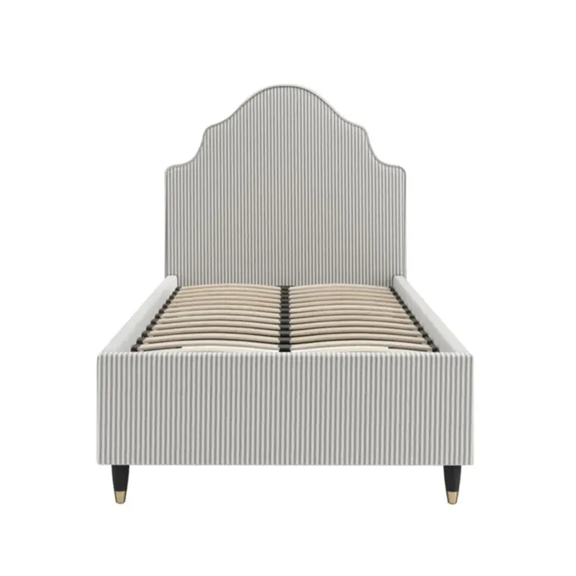 Luis Slim Stripe Single Bed - Grey