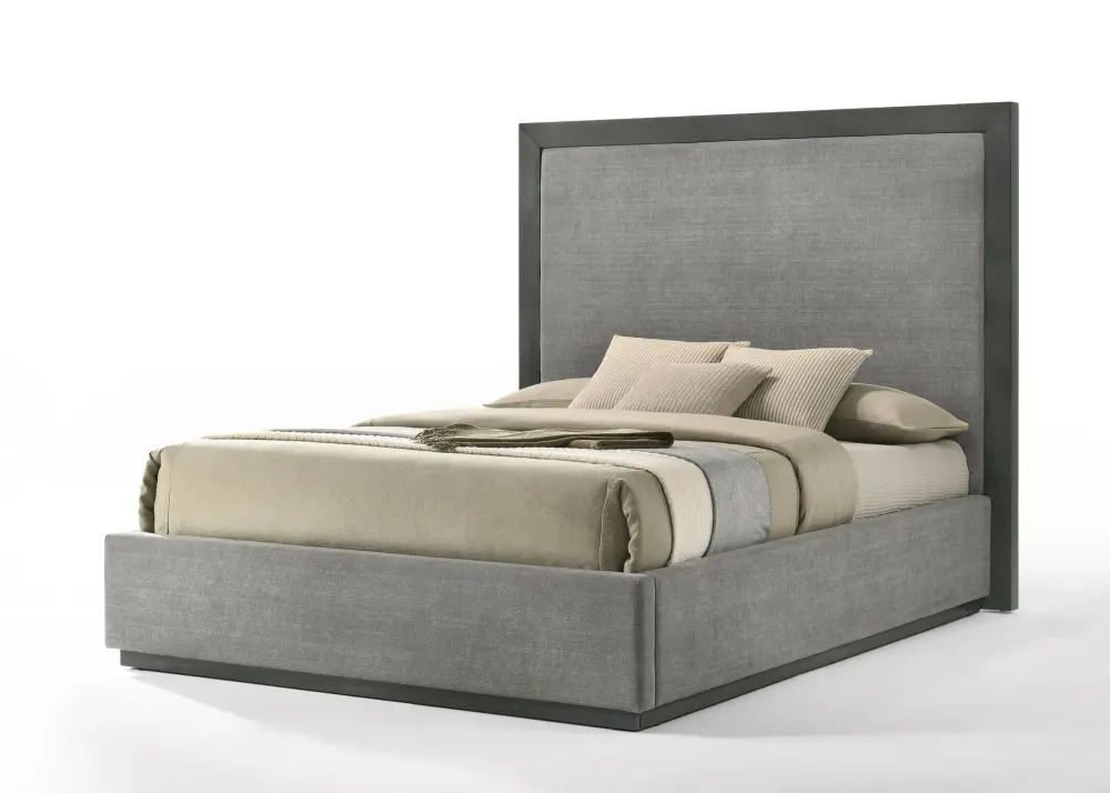 Nova Domus Santa Barbara - Up-to-date Grey Fabric + Grey Wash Bed All Seasons