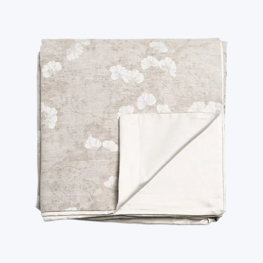Organic Linen Blossom Duvet Oat