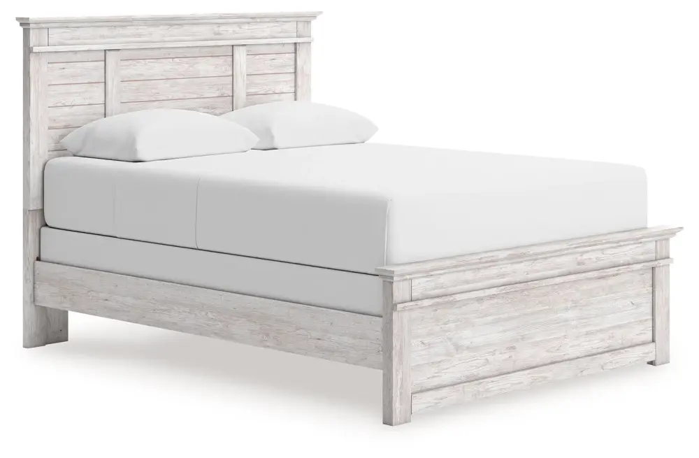 Organic Linen Makidern - Queen Panel Bed - Whitewash