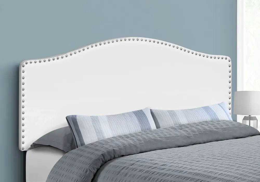 Queen Size, Bed Headboard Only, Upholstered, Transitional - Snow