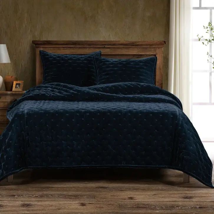 Stella Faux Silk Velvet, Midnight Navy