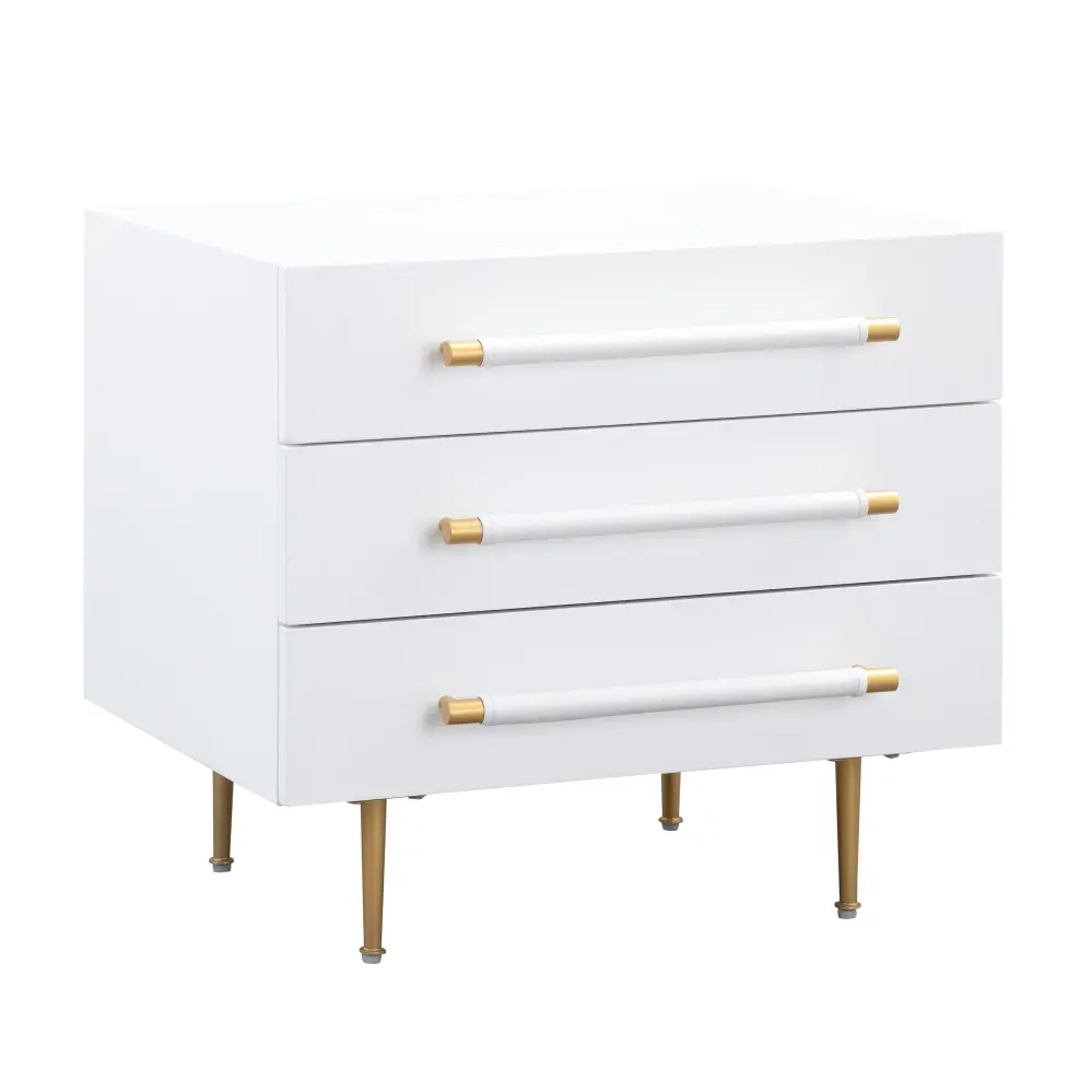 Trident White Nightstand - UK