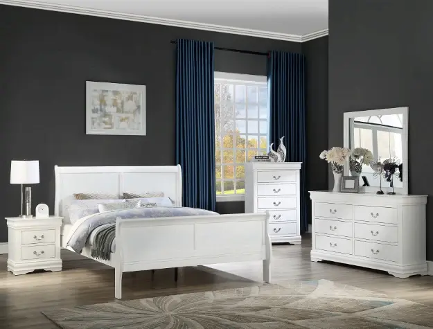 Louis Philip Bedroom Set Snow