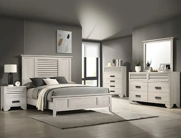 Sarter Bedroom Set-White | Quick Assembly | Tool Included