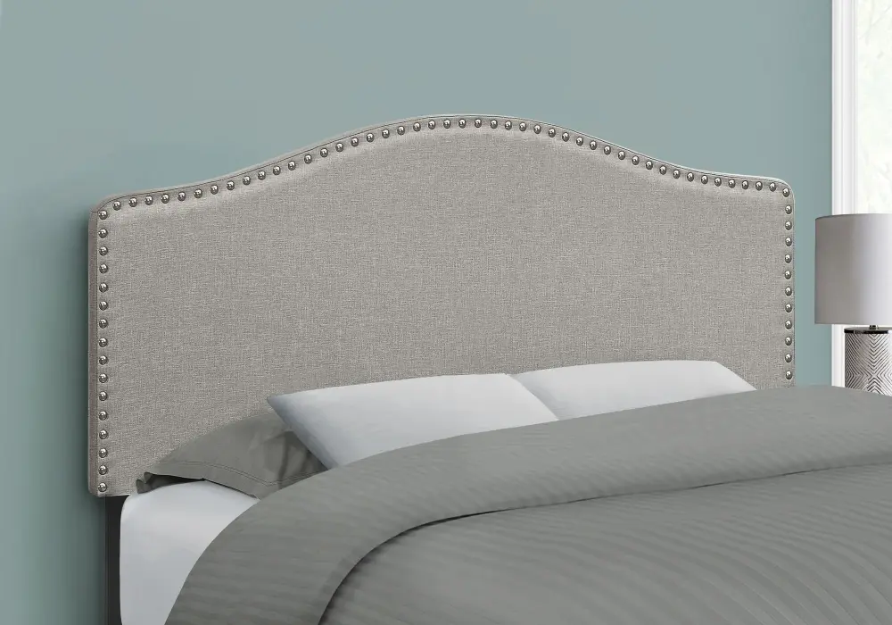 Complete Size, Bed Headboard Only Upholstered, Transitional - Gray