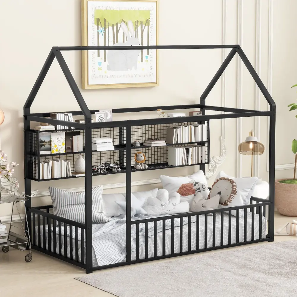 House Frame Fence And Shelves USB Charging Station