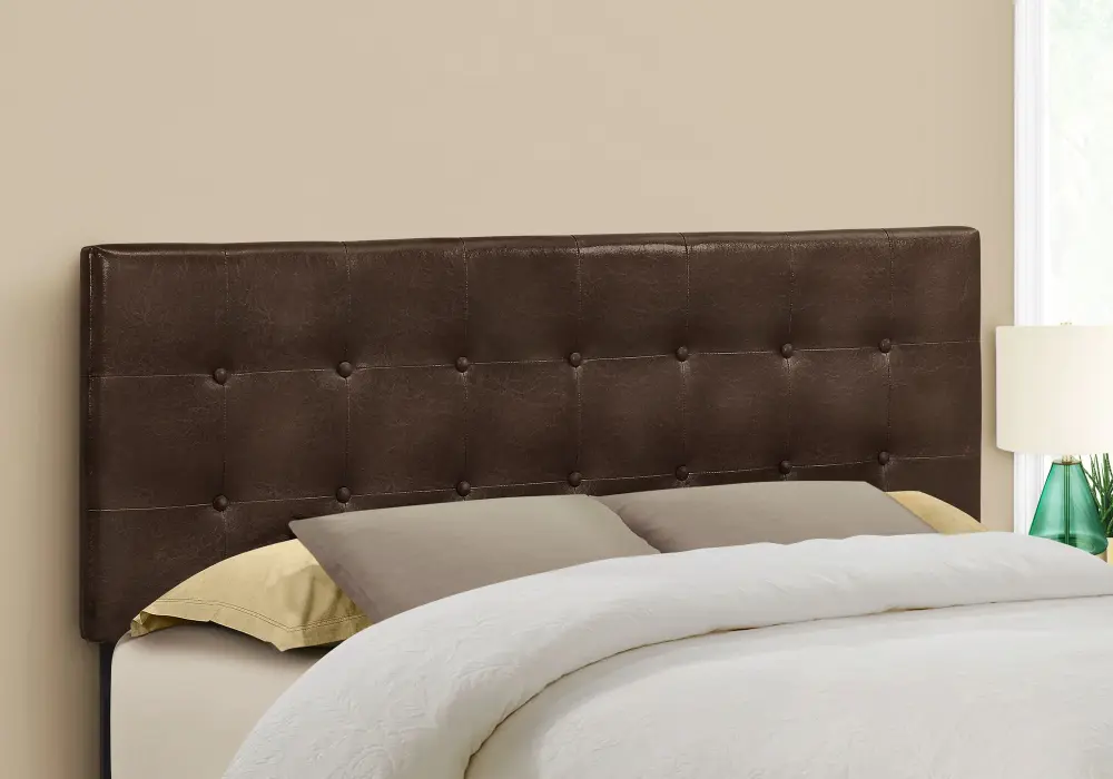 Queen Size, Bed Headboard Only, Upholstered, Transitional - Espresso