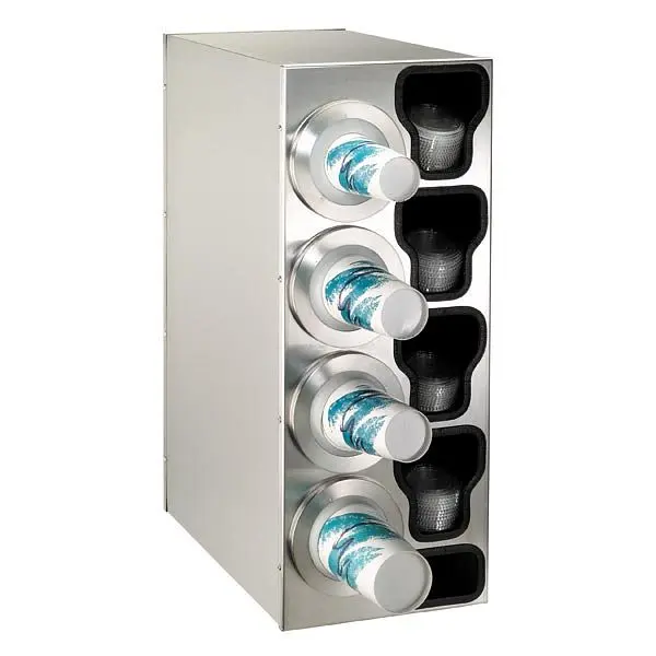 Dispense Expert Rite Countertop Cup Dispensing Cabinet (4) BFL-2F and built- lid and straw preparer, Location Dispenser: L...