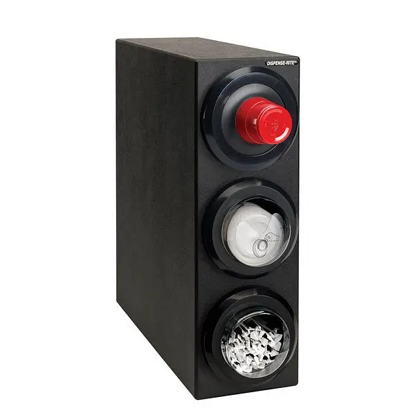 Dispense High-Visibility Rite Countertop Lid Dispensing Cabinet (1) SLR-2F, (1) SLR-LID-2 & (1) SLR-STRAW-2 - Black Po...