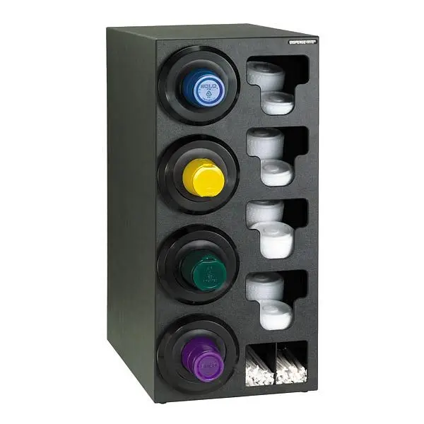 Dispense King-Size Rite Countertop Cup Dispensing Cabinet (4) SLR-2F and built- lid and straw preparer, Location dispenser...
