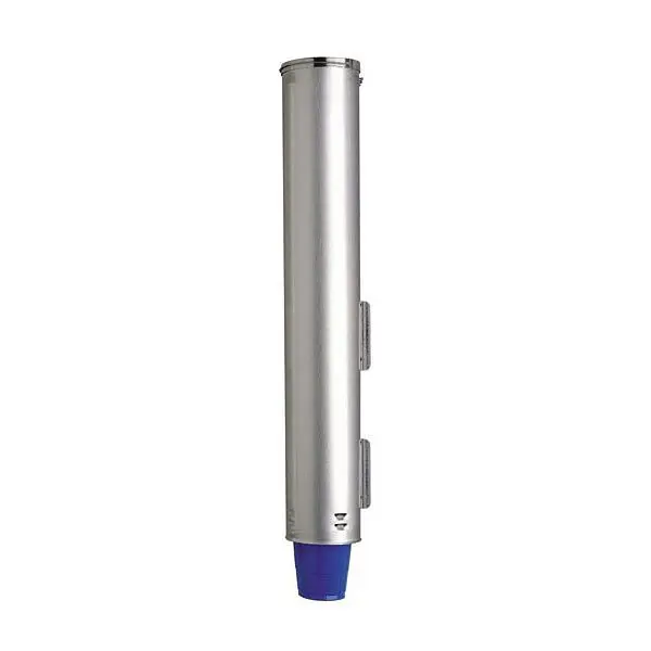 Dispense Mini Rite Surface-mount, gravity-feed cup dispenser - Stainless Spring Steel, Cup sizes: 14 ounce to 24 ounce, AD...
