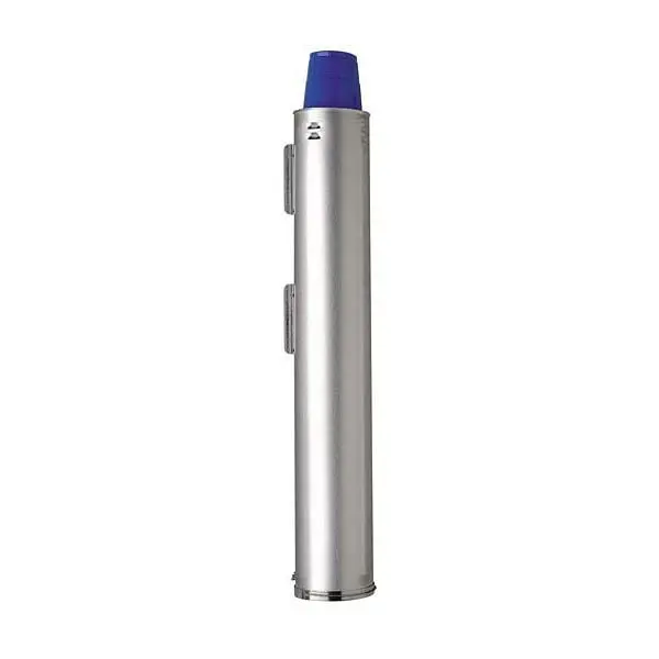 Dispense Powerful Rite Surface-mount, spring-loaded cup dispenser - Stainless Steel, Cup Sizes: 14 ounce to 24 ounce, ADJ-...