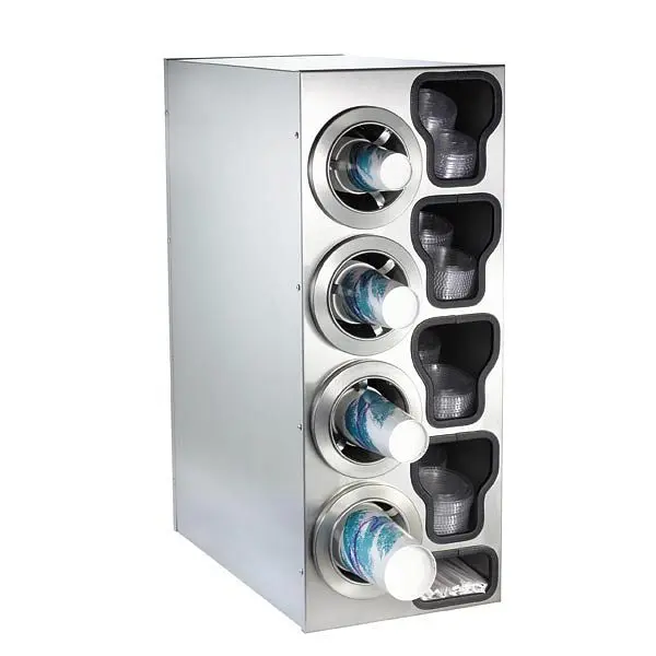 Dispense Ready-to-Use Rite Countertop Cup Dispensing Cabinet (4) ADJ-2F and built- lid and straw preparer, Location Dispen...