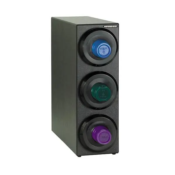 Dispense Rite Countertop Cup Dispensing Cabinet (3) SLR-2F - Midnight Black Polystyrene, SLR-S-3BT