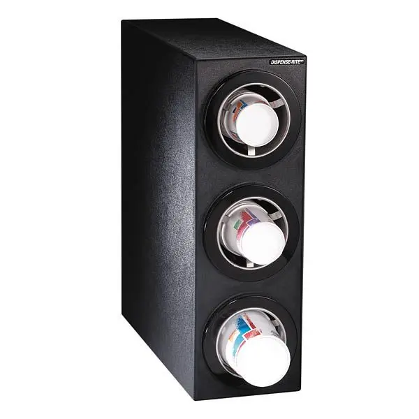 Dispense Rite Countertop Cup Dispensing Cabinet (3) ADJ-2F - Onyx Polystyrene, CTC-S-3BT