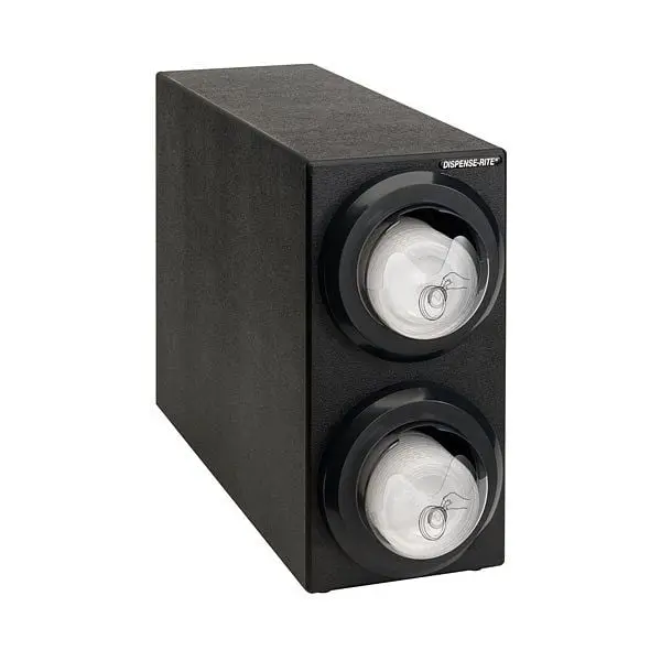 Dispense Rite Countertop Lid Dispensing Cabinet (2) SLR-LID-2 - Midnight Black Polystyrene, LID2-S1-2BT
