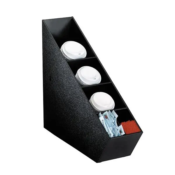 Dispense Rite Countertop lid, straw & condiment preparer - regular lids - Onyx Polystyrene, PL-CT-LID