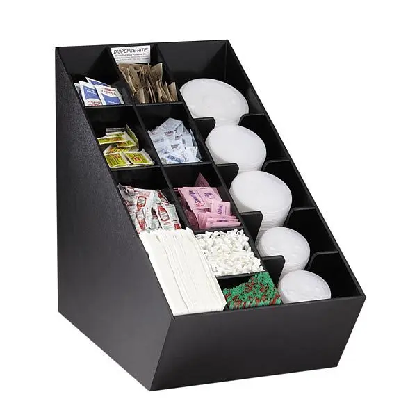 Dispense Rite Countertop lid, straw, condiment and napkin preparer - Ebony Polystyrene, Product Dimensions:20" H x 13...