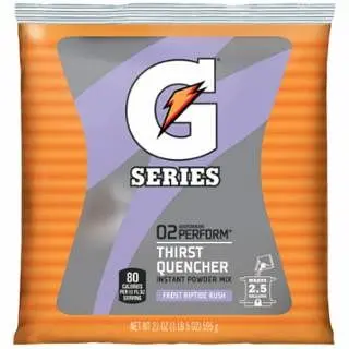 Gatorade Heat-Resistant G Series 02 Execute Thirst Quencher Instant Powder, 21 oz, Pouch, 2.5 gal Yield, Frost Riptide Rus...