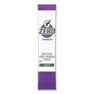 Gatorade High-Quality G Zero Powder Stick, 0.10 oz Volume, 16.9 oz Yield, Grape, 120/Case, 04712