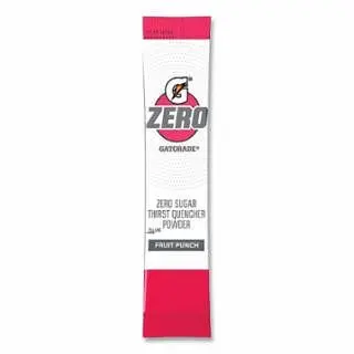 Gatorade High-Quality G Zero Powder Stick, 0.10 oz Volume, 16.9 oz Yield, Fruit Punch, 120/Full Case, 04713