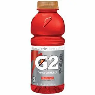 Gatorade G2 Low Calorie Thirst Quencher, 20 oz, Wide Mouth Jug, Fruit Punch, 24/case, 20405
