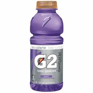 Gatorade G2 Low Calorie Thirst Quencher, 20 oz, Wide Mouth Bottle, Grape, 24/case, 20406