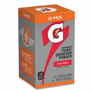 Gatorade Powder Stick, 1.23 oz Volume, Tube, 16.9 oz Yield, Fruit Punch, 80/Master Pack, 04702