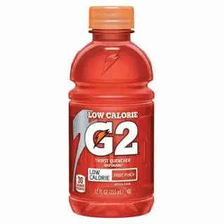 Gatorade Safe G2 Low Calorie Thirst Quencher, 12 oz, Bottle, Fruit Punch, 24/Crate, 12202