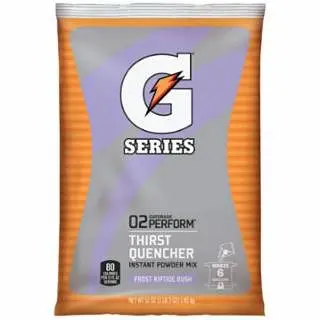 Gatorade G Series 02 Execute Thirst Quencher Instant Powder, 51 oz, Pouch, 6 gal Yield, Frost Riptide Rush, 14/Master Pack...