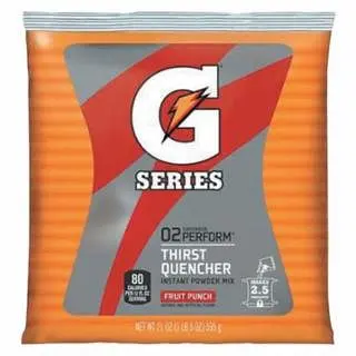 Gatorade G Series 02 Execute Thirst Quencher Instant Powder, 21 oz, Pouch, 2.5 gal Yield, Fruit Punch, 32/Case, 33691