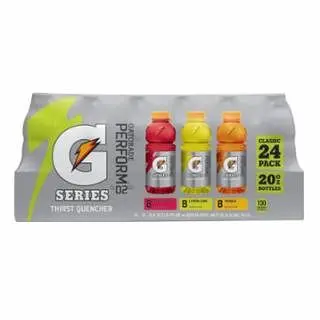 Gatorade 20 oz Wide Mouth Bottle, Lemon-Lime, Assorted Hi-Vis Orange, Fruit Punch, 24/case, 20781