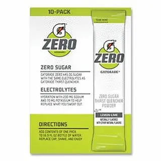 Gatorade G Zero Powder Stick, 0.10 oz Volume, 16.9 oz Yield, Lemon-Lime, 120/case, 05023