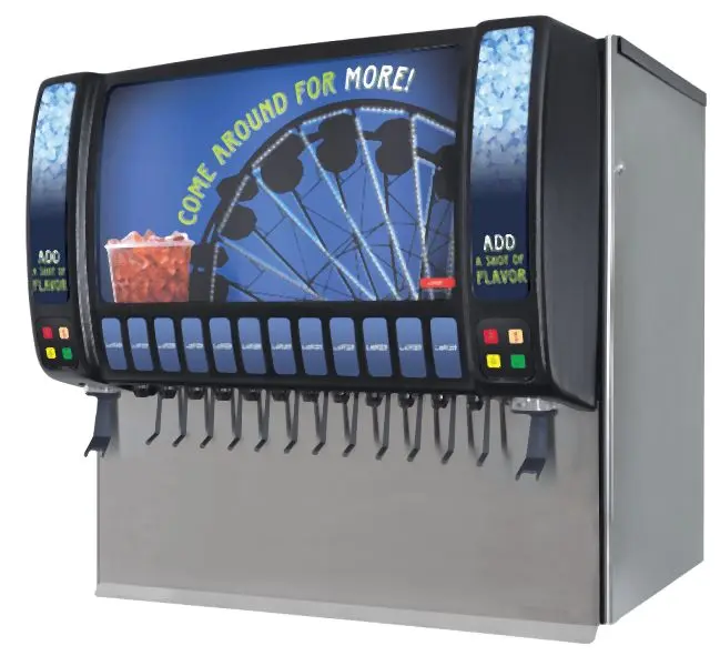 Lancer Ice Beverage Dispenser Sensation 44 Extended Splash Plate & Flavorshots, 85-4962B-08-211-03