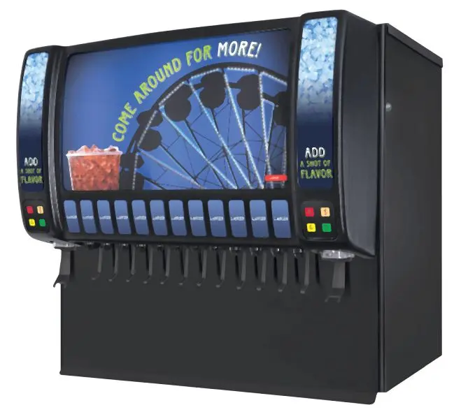 Lancer Visible Ice Beverage Dispenser Sensation 44 Black W/ Ex Splash Plate, 85-4962B-08-211B-03