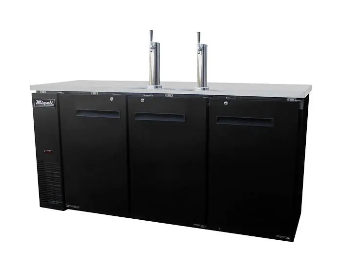 Migali 72″ Direct Draw Beer Dispenser, 72.8"x24.4"x35.75" (WxDxH), R290, C-DD72-3-HC